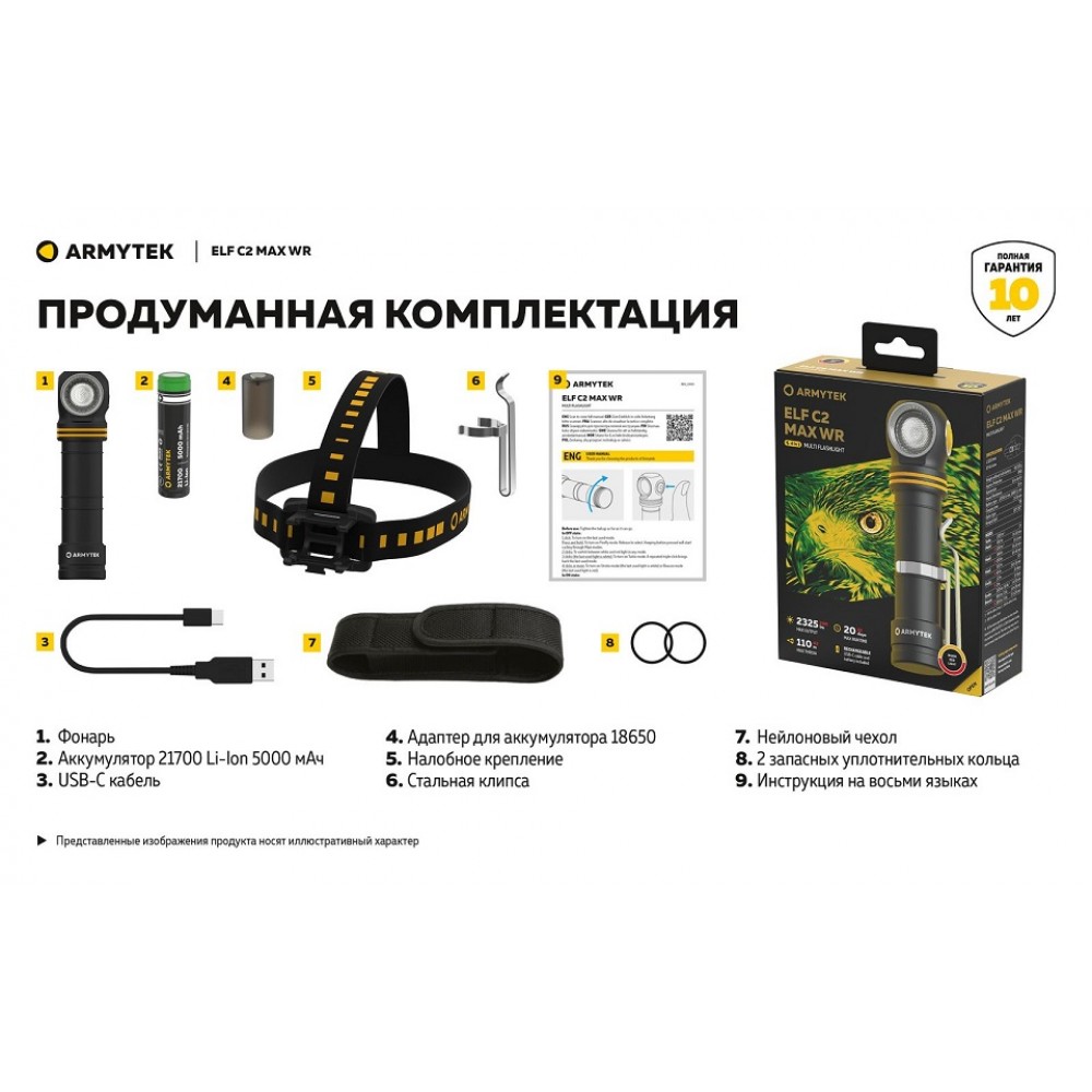 Налобный фонарь Armytek Elf C2 MAX WR WARM